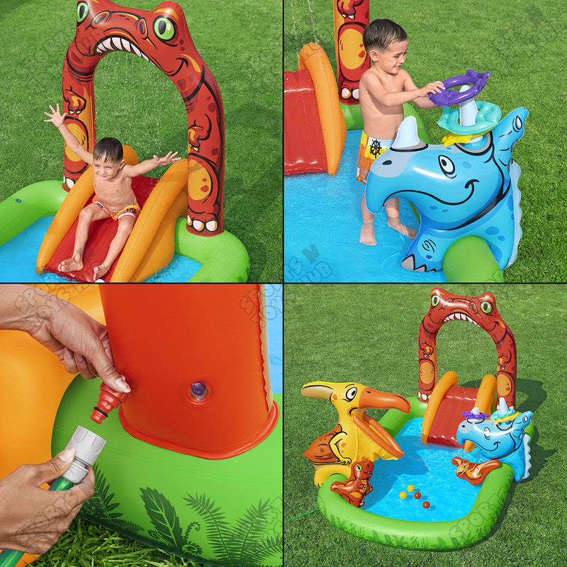 Bestway Jurassic Splash Kids Inflatable Water Play Center & Pool 7 FT x 4.5 FT x 54 IN - 53160