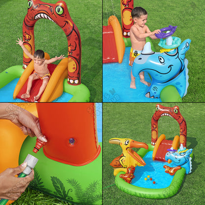 Bestway Jurassic Splash Kids Inflatable Water Play Center & Pool 7 FT x 4.5 FT x 54 IN - 53160