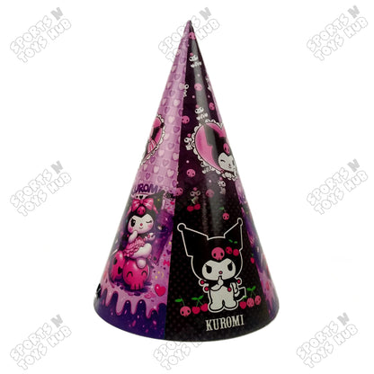 6 Pcs Happy Birthday Kuromi Character Printed Caps