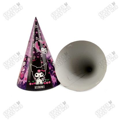 6 Pcs Happy Birthday Kuromi Character Printed Caps