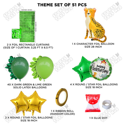 Jungle Safari Leopard Foil Balloon Set Theme