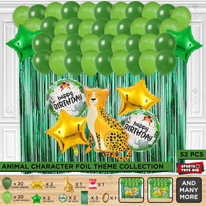 Jungle Safari Leopard Foil Balloon Set Theme