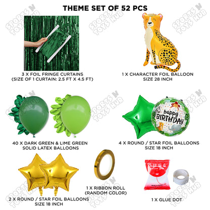 Jungle Safari Leopard Foil Balloon Set Theme