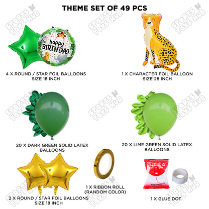 Jungle Safari Leopard Foil Balloon Set Theme