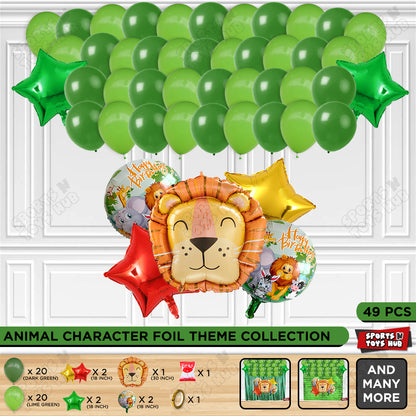 Lion Animal Character Foil Balloon Set Theme