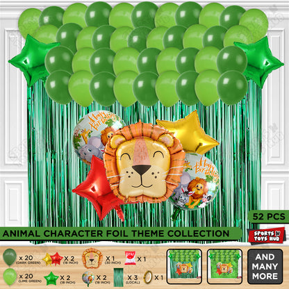 Lion Animal Character Foil Balloon Set Theme