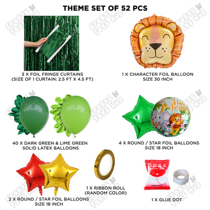Lion Animal Character Foil Balloon Set Theme