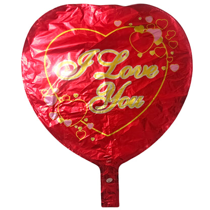 Heart Shape Foil Balloon With I Love You Printed Text   - 2 Pcs