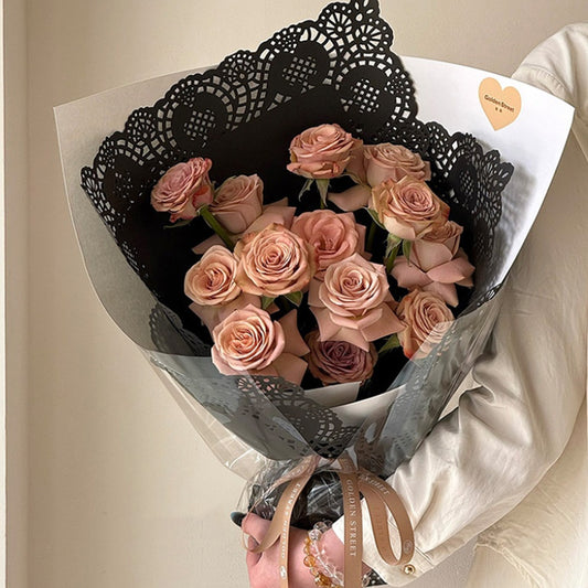 Lace Edge Paper Bouquet Wrapping Sheets - Pack of 12