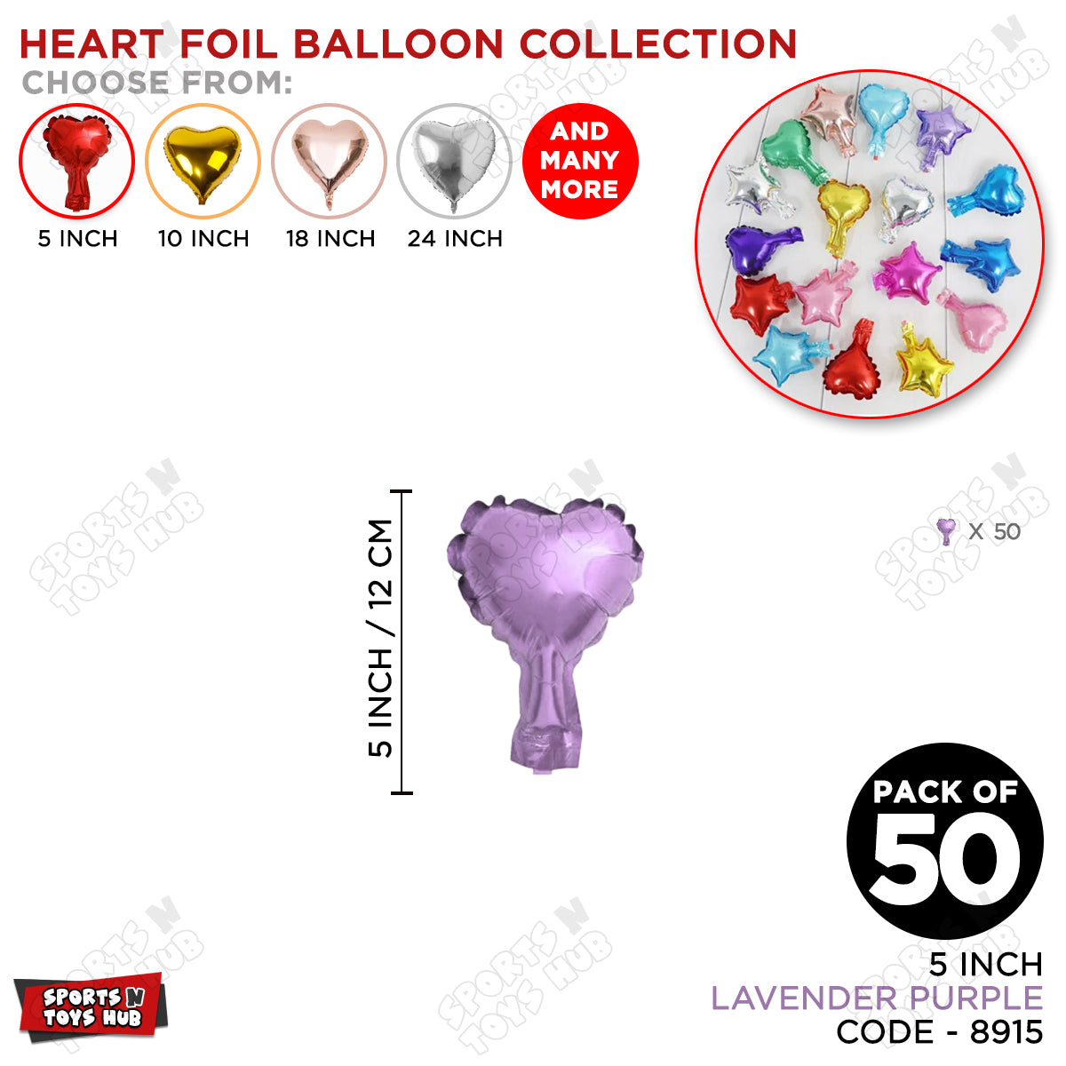 5 Inch - Lavender Purple Heart Foil Balloon