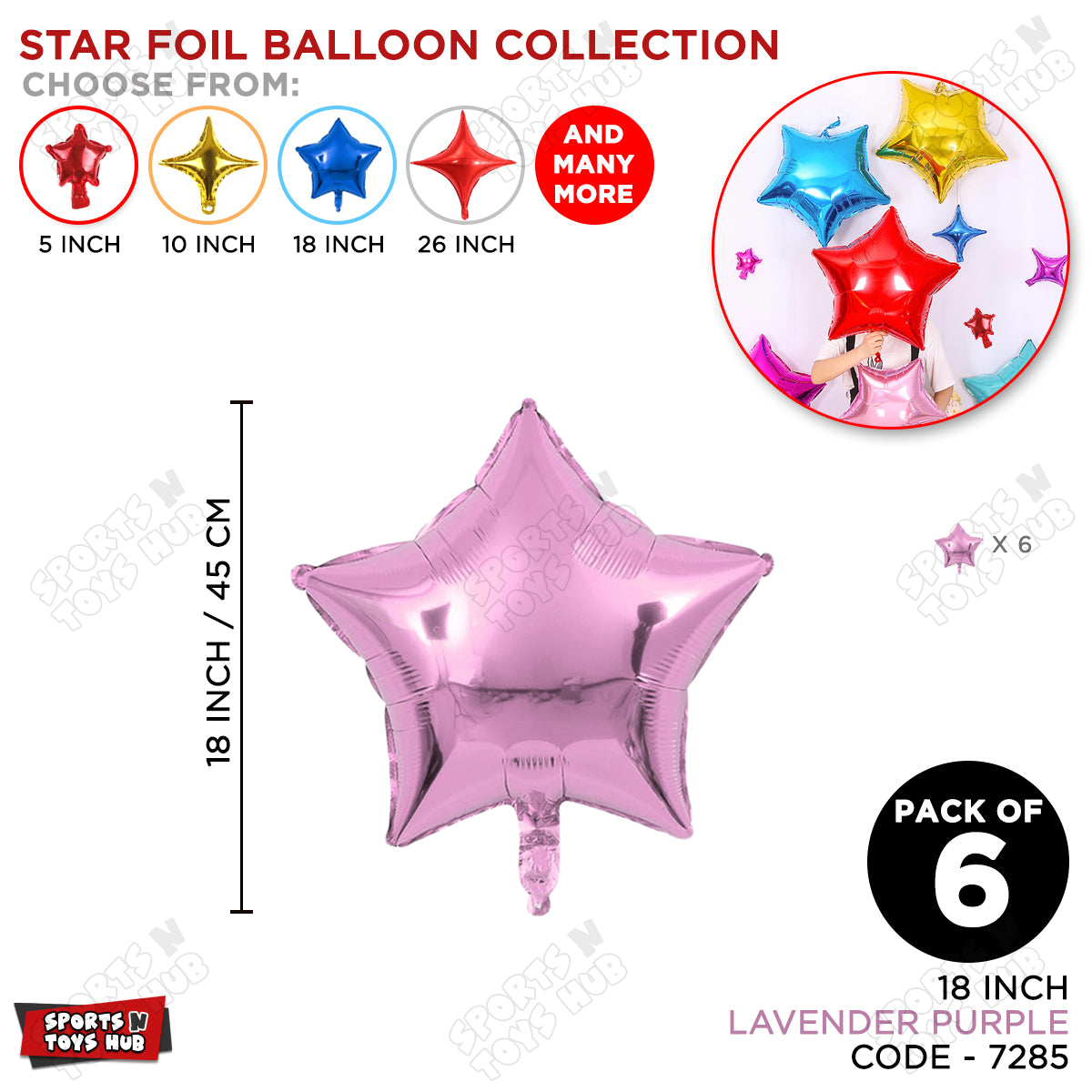 18 Inch - Lavender Purple Star Foil Balloon
