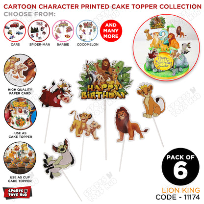 Cartoon Characters HBD Lion King Simb@ Cake Topper - 8 Pcs