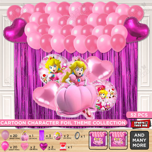 Princess Peach Foil Balloon Set Theme Collection