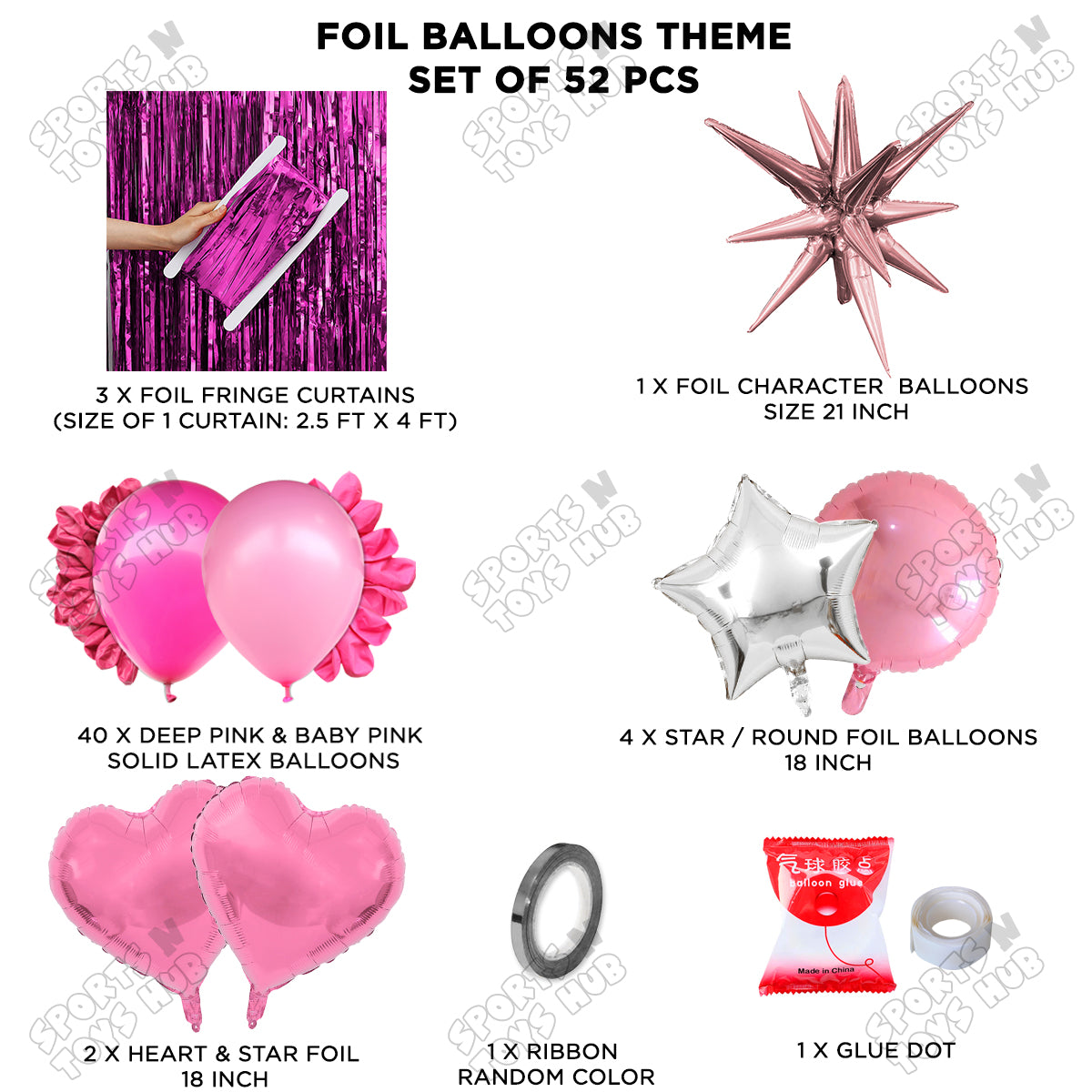 Brust Star Lilac Color Foil Balloon Party Decoration Set Theme