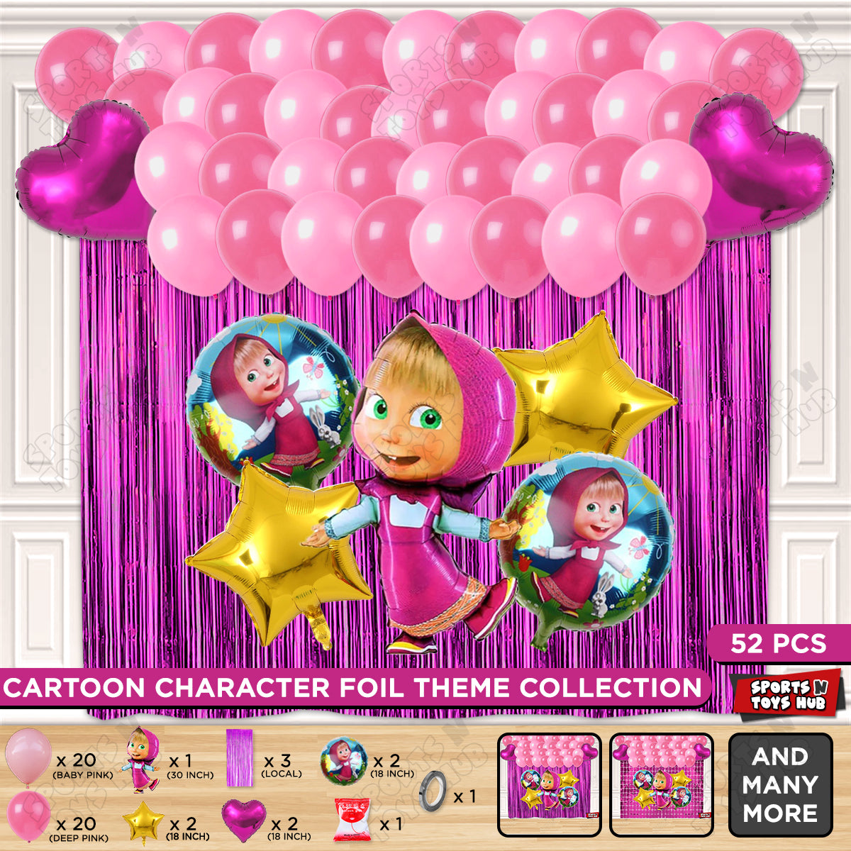 M@sha and The Bear Foil Balloon Theme Collection