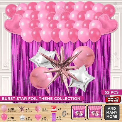 Brust Star Lilac Color Foil Balloon Party Decoration Set Theme