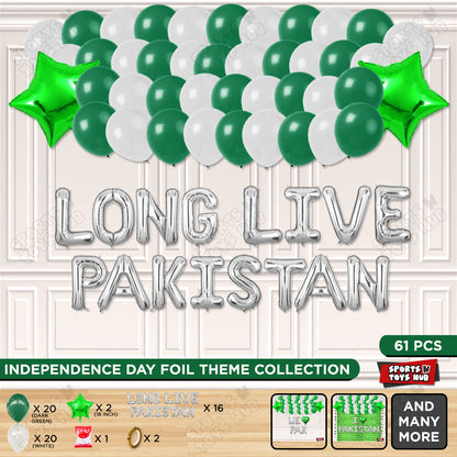 Long Live Pakistan Foil Letters Theme Collection