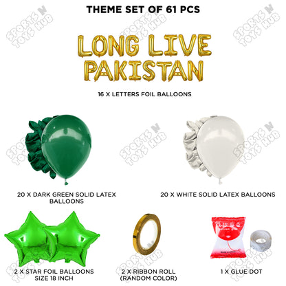 Long Live Pakistan Foil Letters Theme Collection