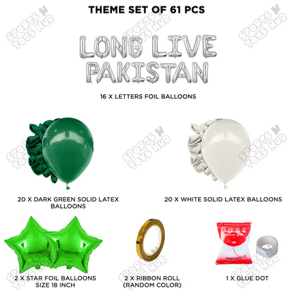 Long Live Pakistan Foil Letters Theme Collection