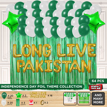 Long Live Pakistan Foil Letters Theme Collection
