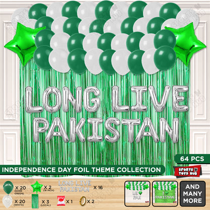 Long Live Pakistan Foil Letters Theme Collection