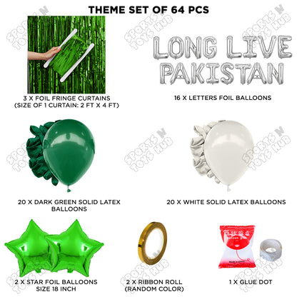 Long Live Pakistan Foil Letters Theme Collection