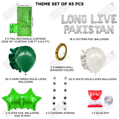 Long Live Pakistan Foil Letters Theme Collection