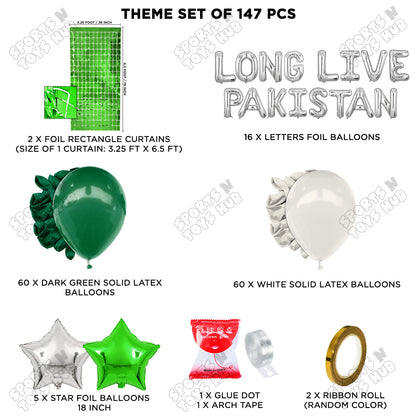 Long Live Pakistan Foil Letters Theme Collection