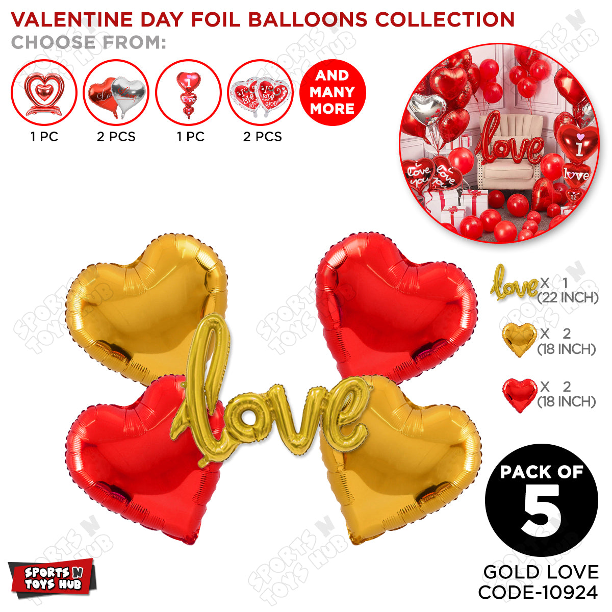 Love Cursive Foil Letter With Heart Set Collection