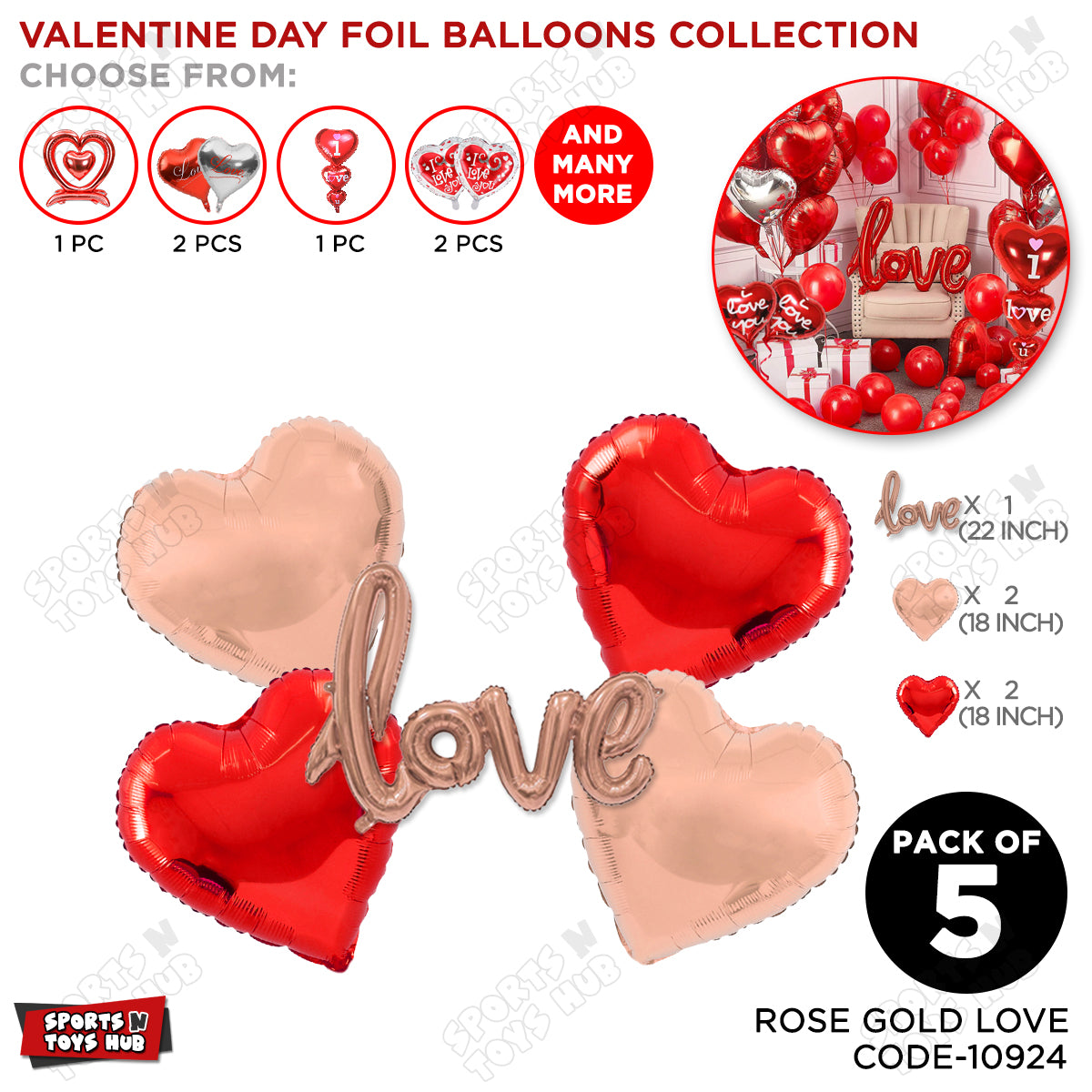 Love Cursive Foil Letter With Heart Set Collection