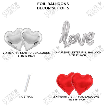 Love Cursive Foil Letter With Heart Set Collection