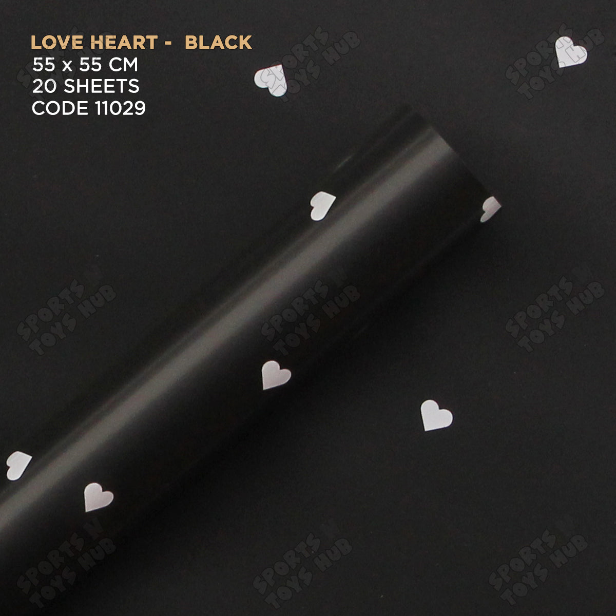 Love Heart Printed Solid Opaque Flower Bouquet Sheets - 20 Sheets