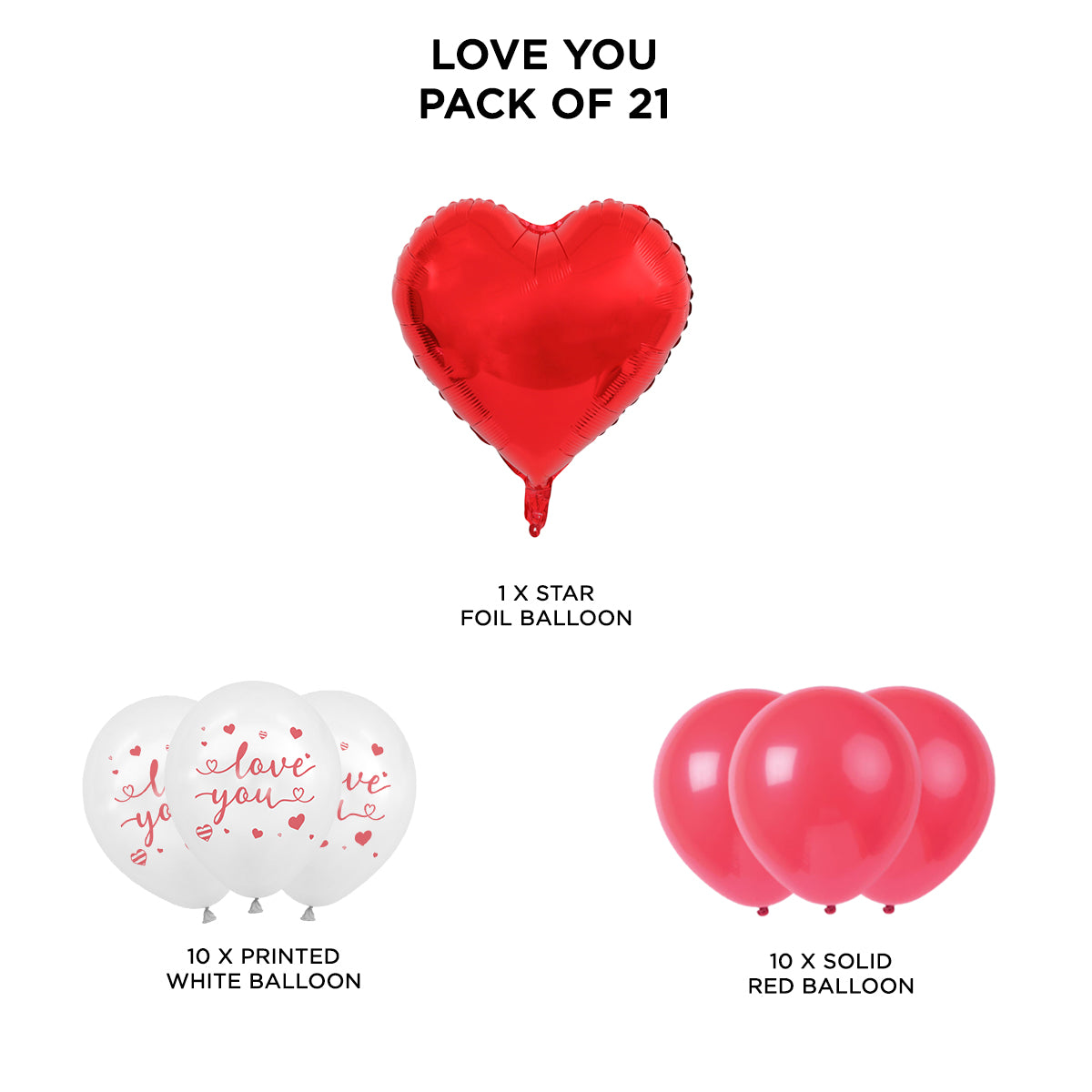 Love You Printed Balloons Bouquet