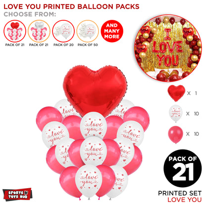 Love You Printed Balloons Bouquet