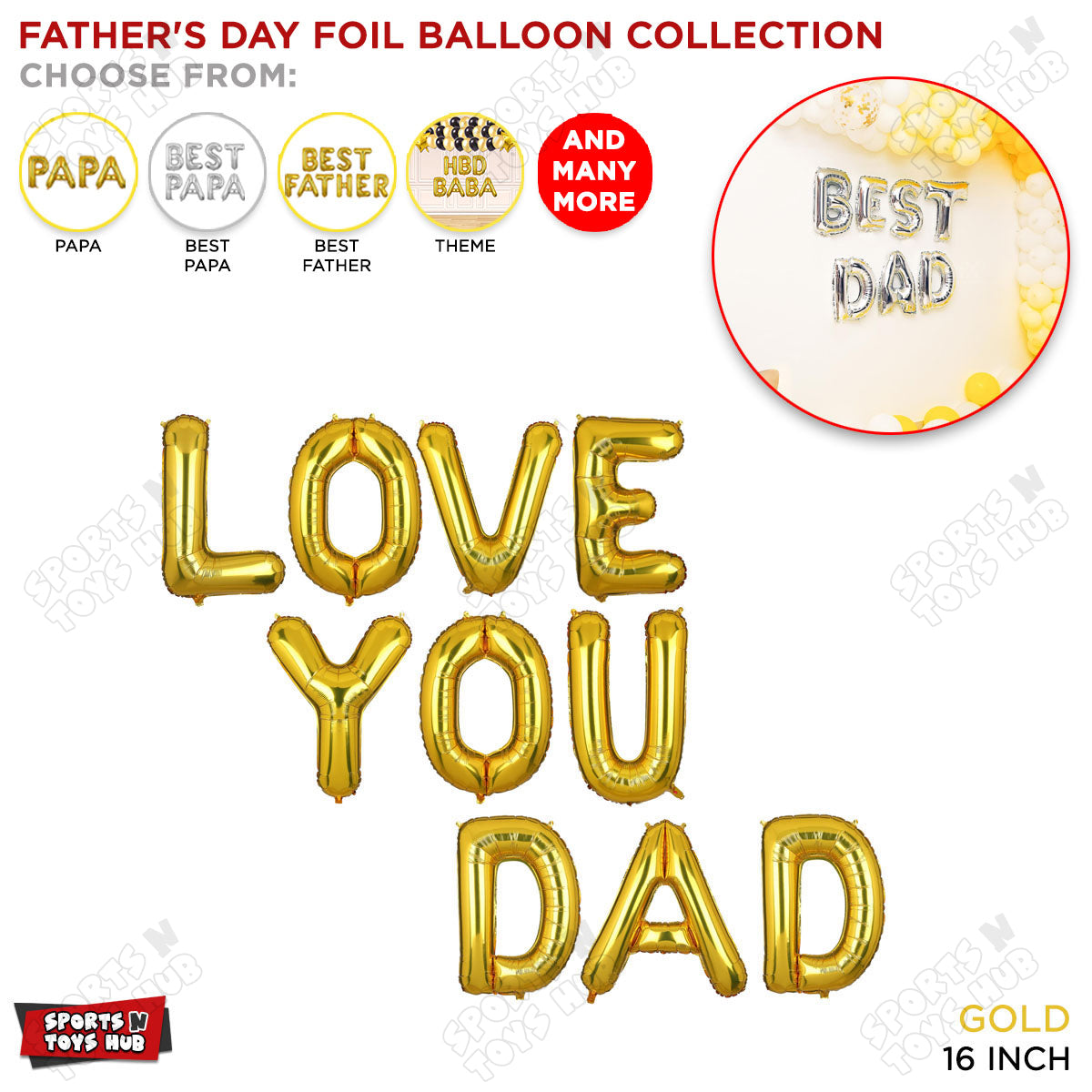 Love You Dad Foil Letter Collection