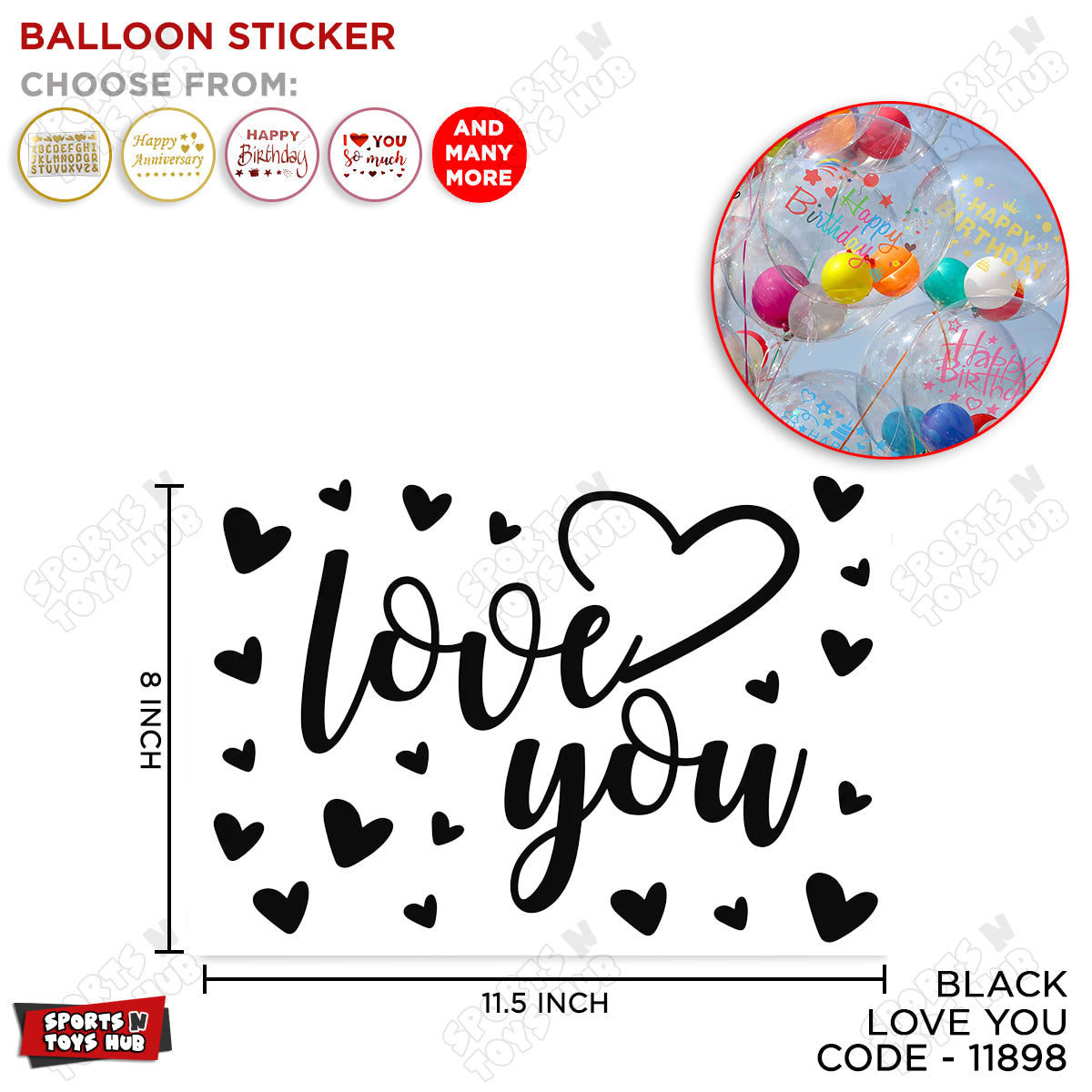 I love You Balloons Sticker Collection