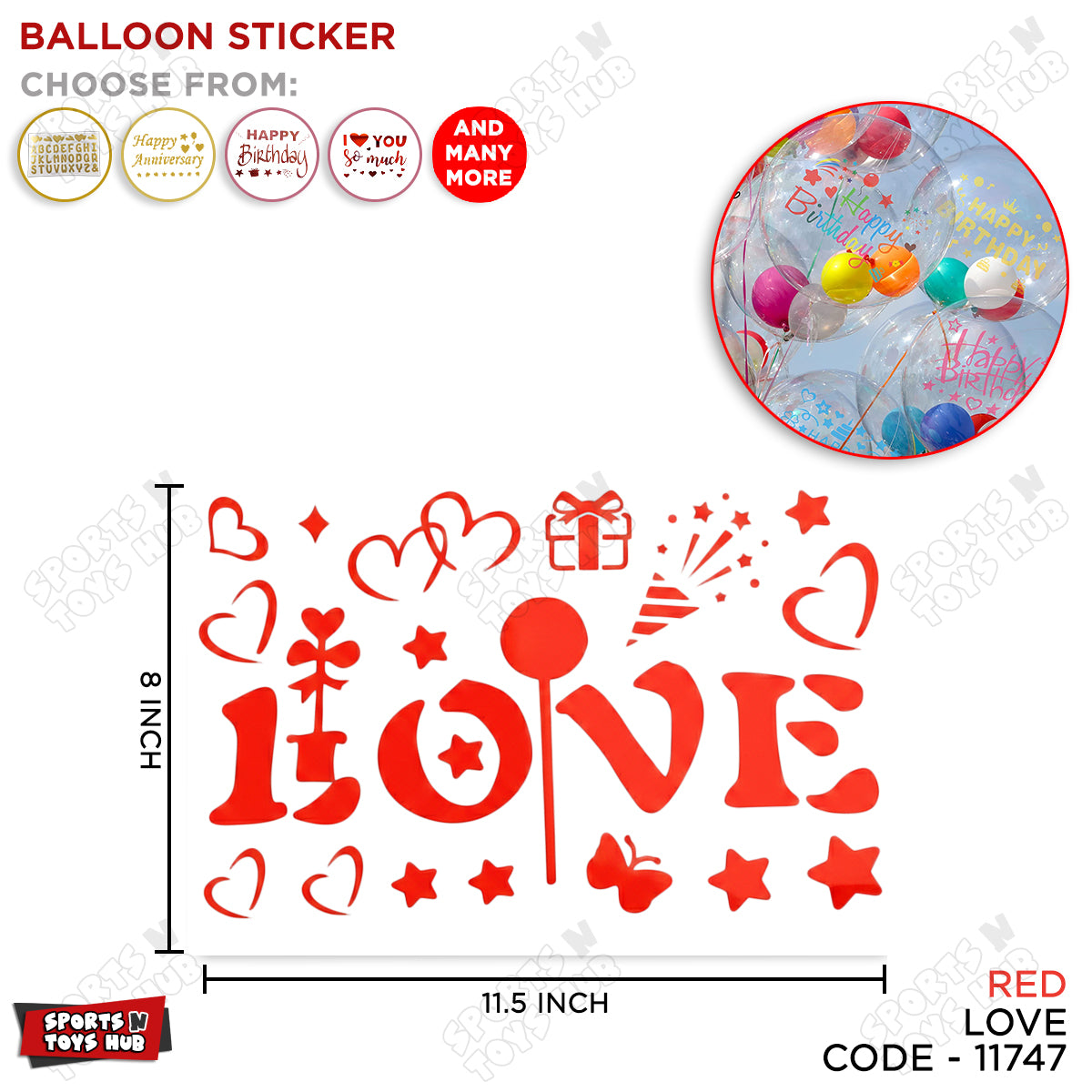 I love You Balloons Sticker Collection