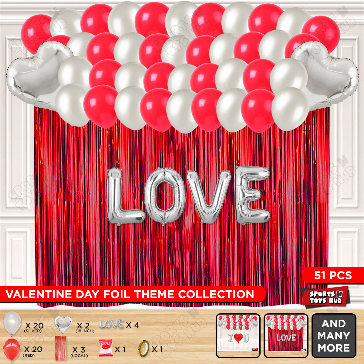 Love Foil Letter Curtain Theme Collection