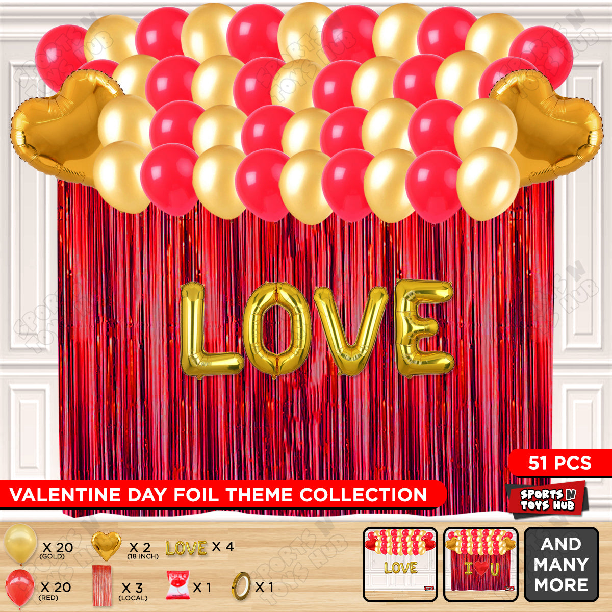 Love Foil Letter Curtain Theme Collection