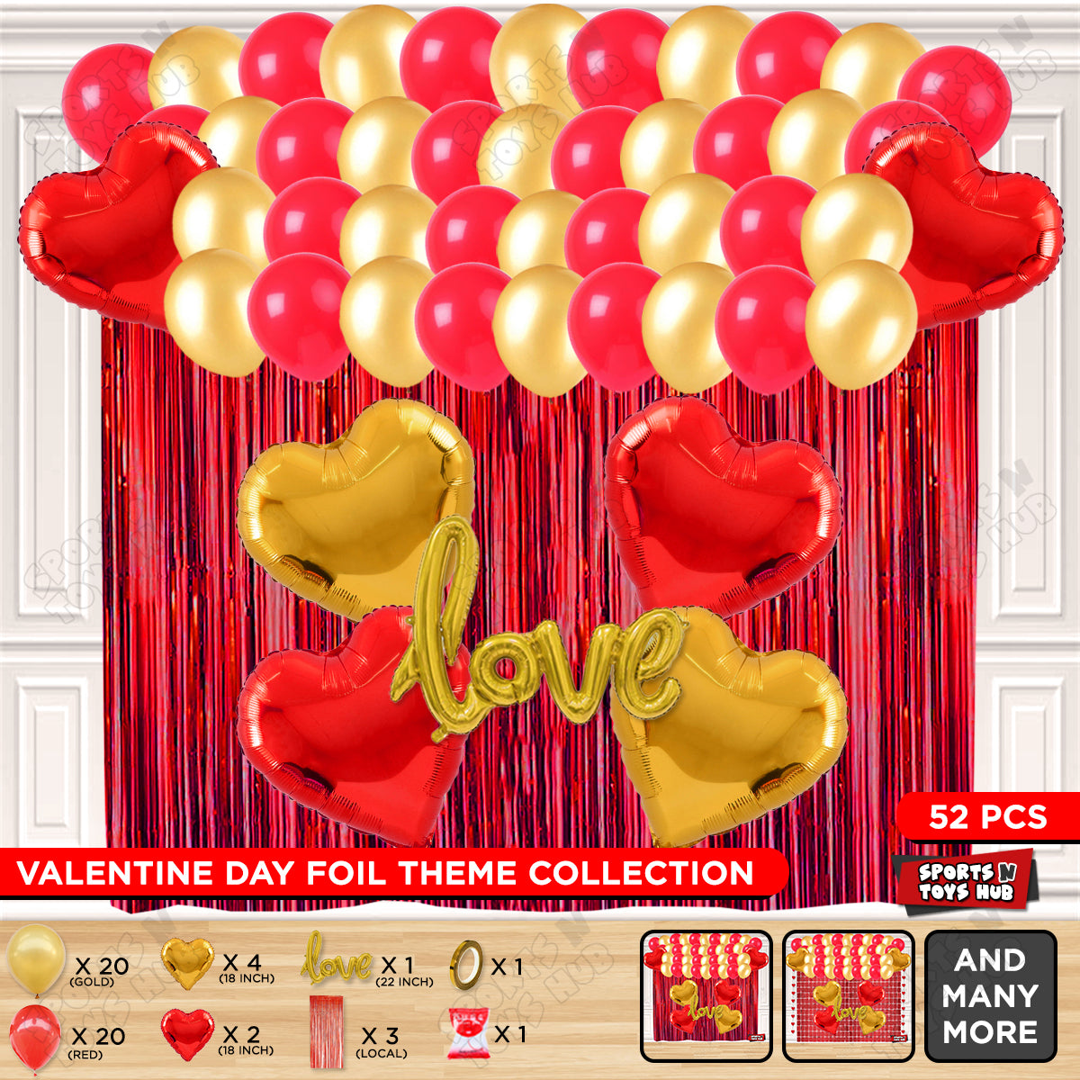 Love Foil Balloon Set Curtain Theme Collection