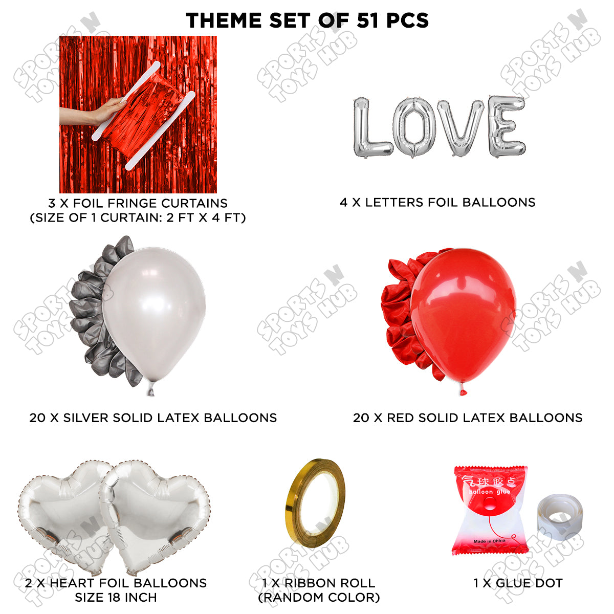 Love Foil Letter Curtain Theme Collection