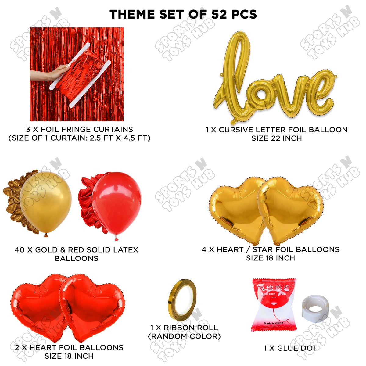 Love Foil Balloon Set Curtain Theme Collection
