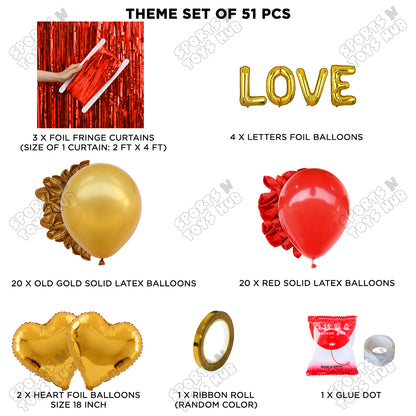 Love Foil Letter Curtain Theme Collection