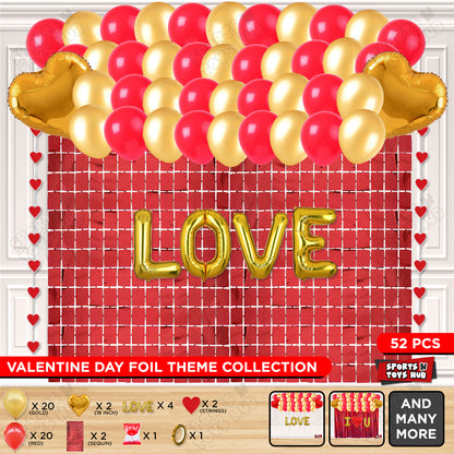 Love Foil Letter Rectangle Curtain Theme Collection