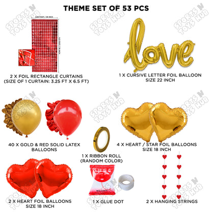 Love Foil Balloon Set Rectangle Curtain Theme Collection