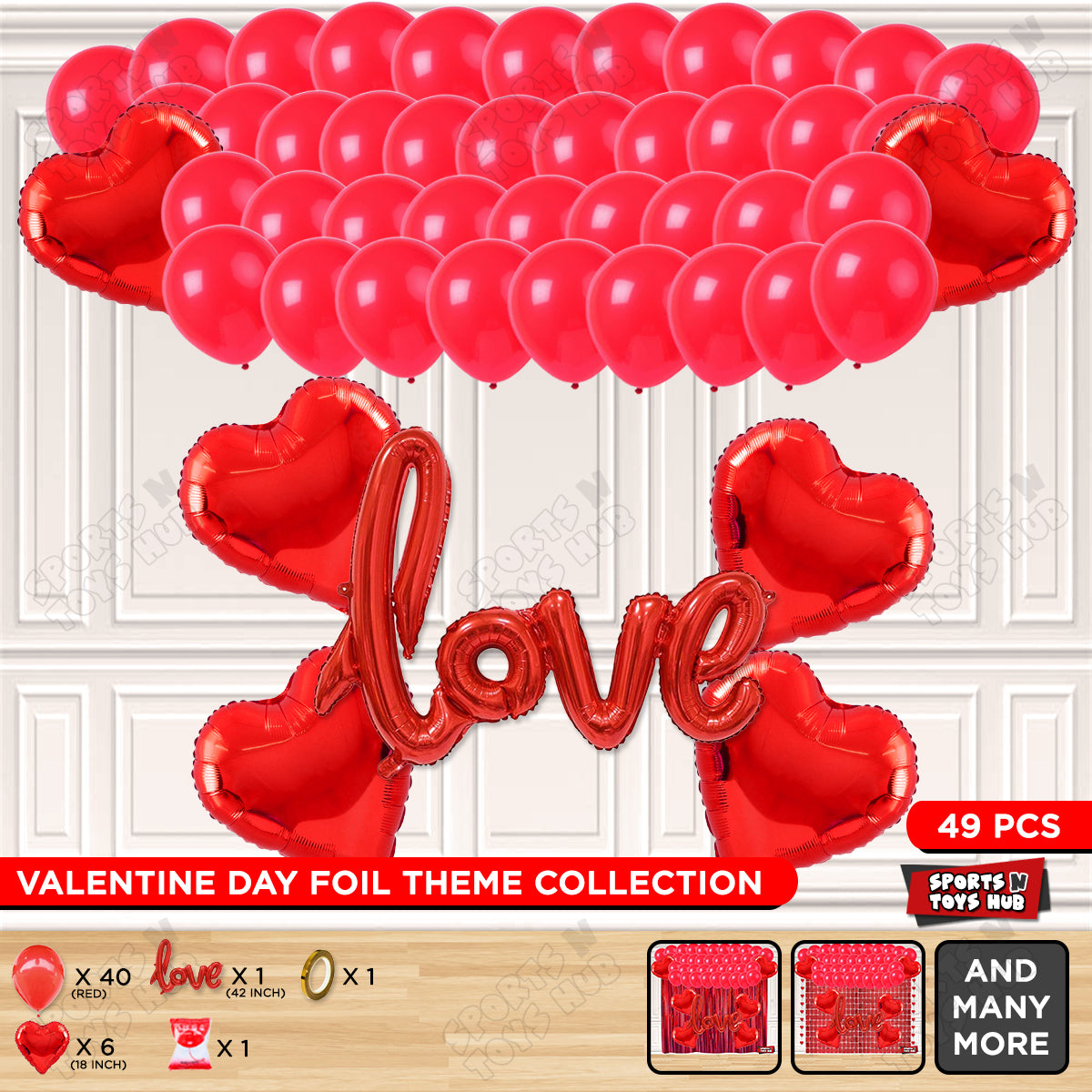 Jumbo Love Foil Balloon Set Garland Theme Collection