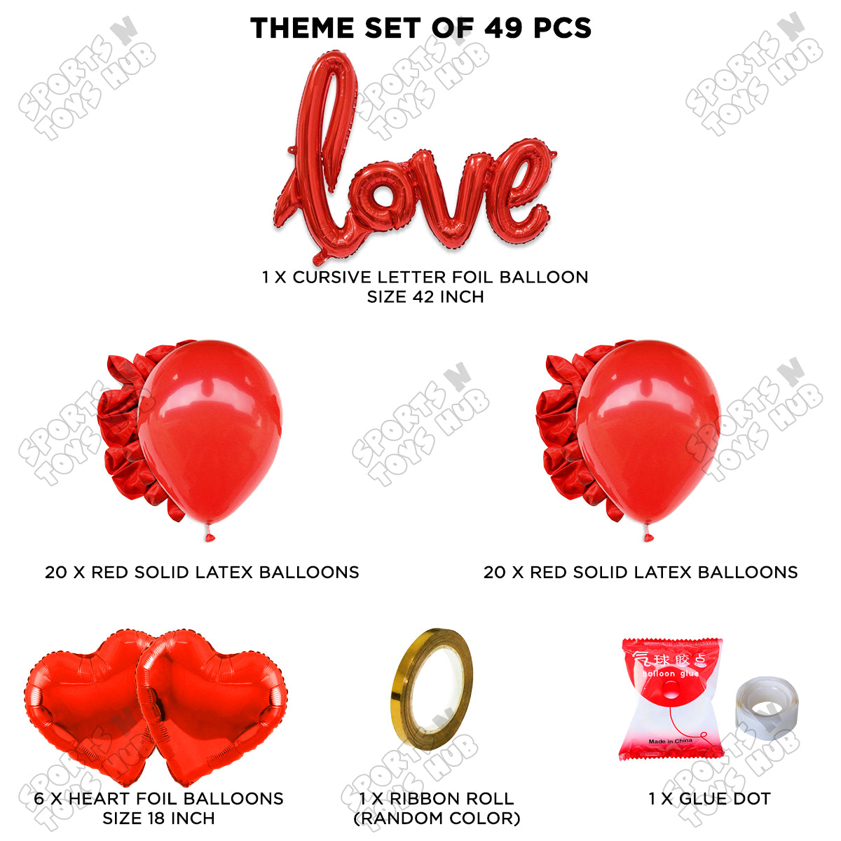 Jumbo Love Foil Balloon Set Garland Theme Collection