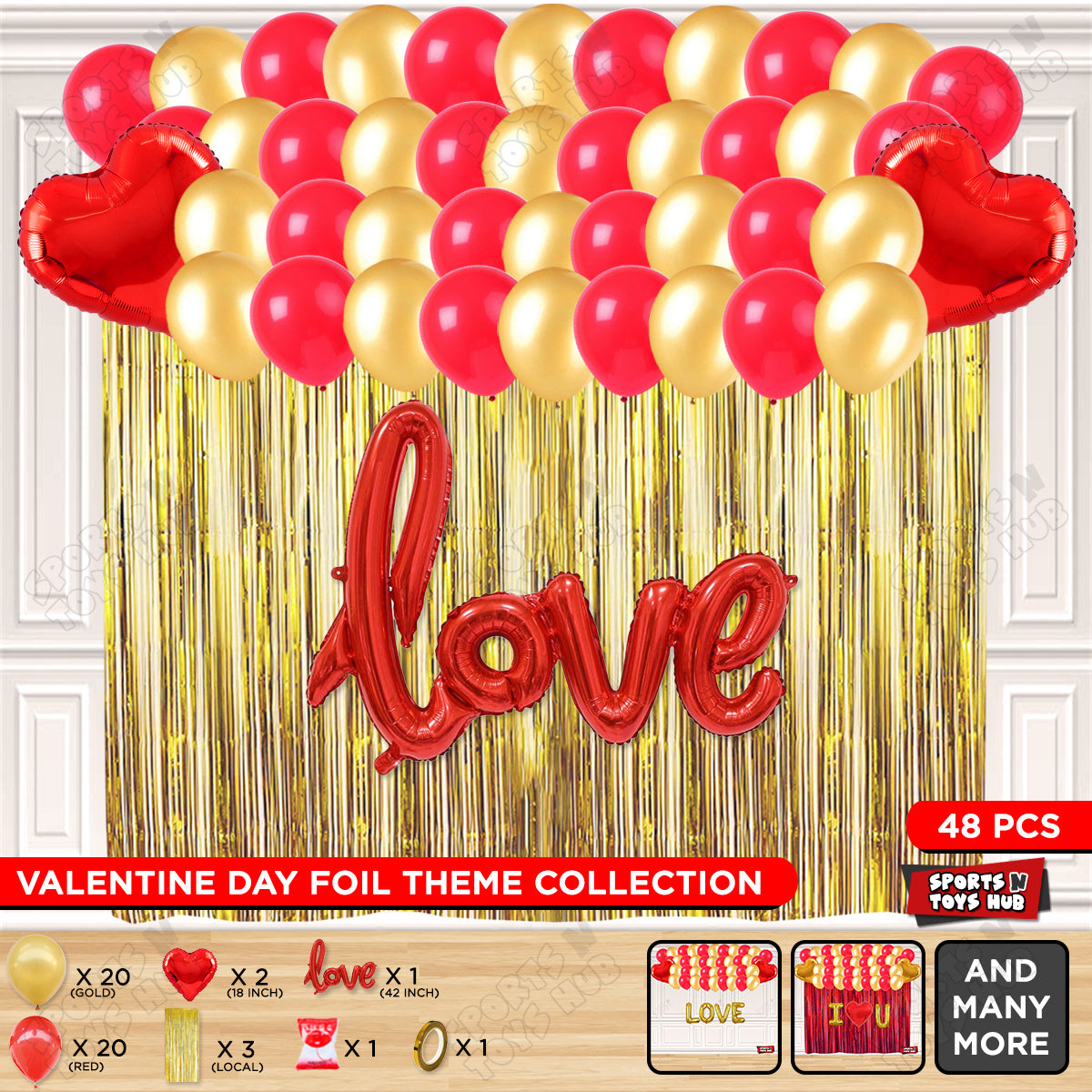Love Cursive Foil Letter Curtain Theme Collection
