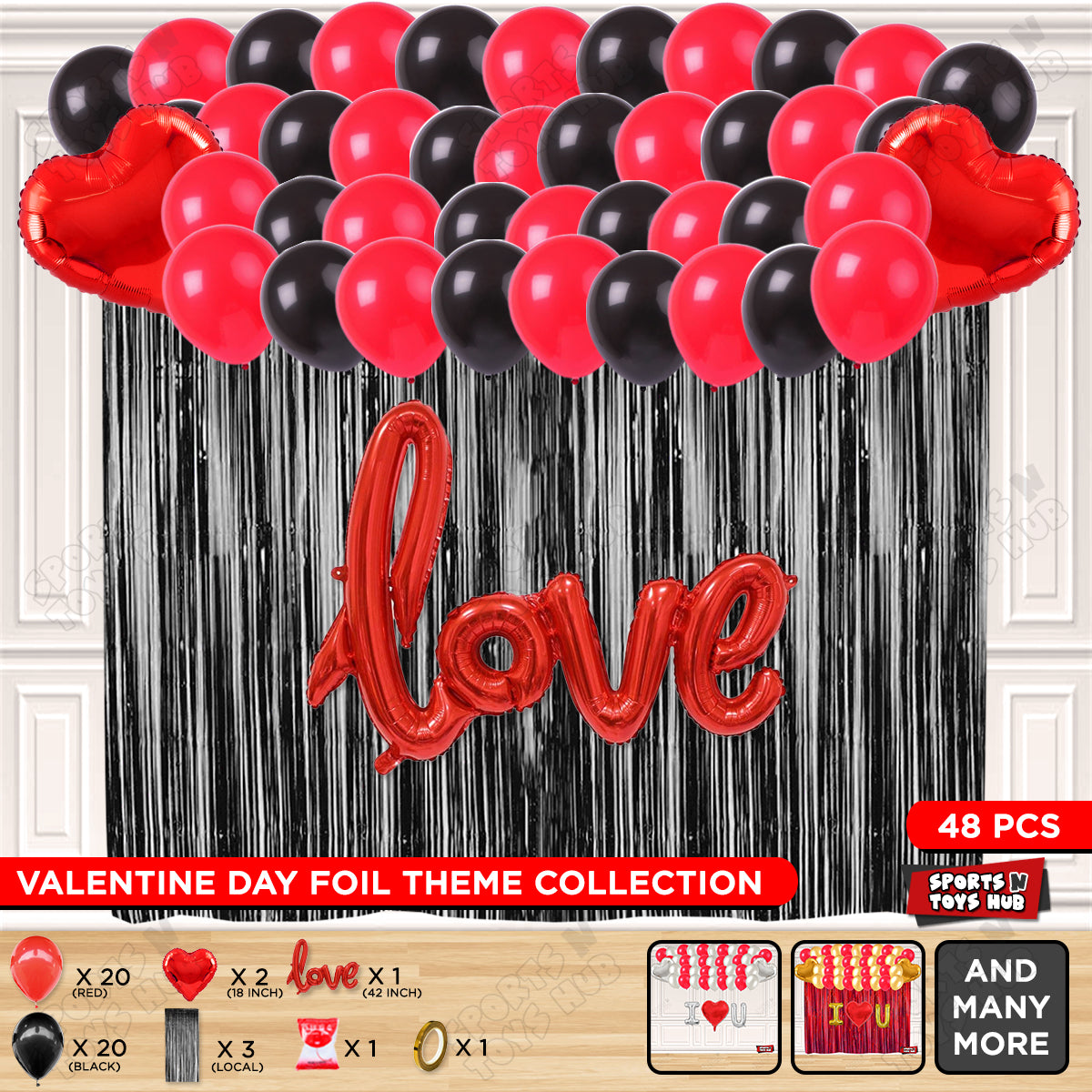 Love Cursive Foil Letter Curtain Theme Collection