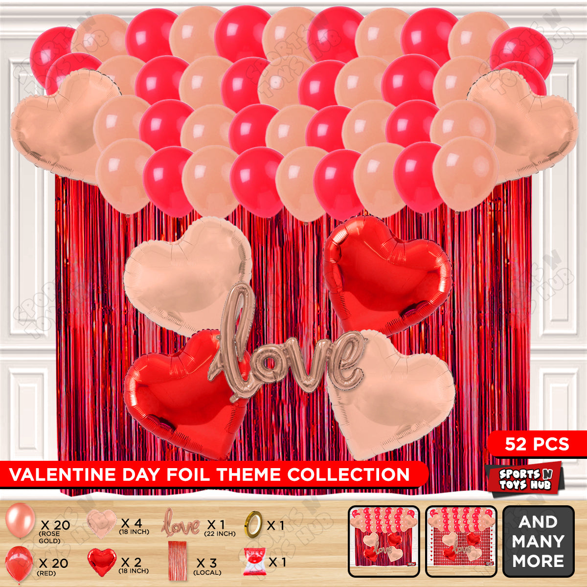 Love Foil Balloon Set Curtain Theme Collection